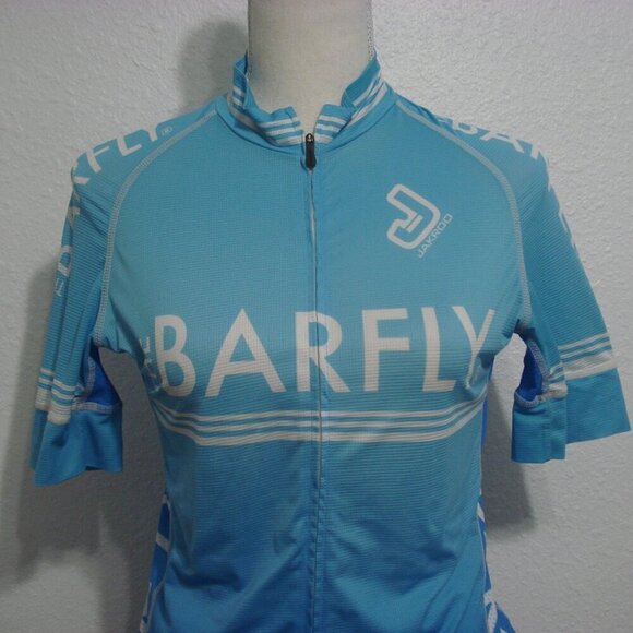 JAKROO Cycling Jersey Shirt Women's Size Medium Blue Stretchy The Barfly - Picture 5 of 8